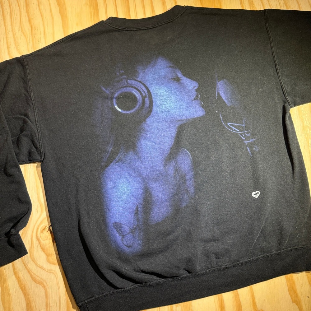 Ariana Grande Women's 1993 Sweetener Positions Tour Black Crewneck Sweatshirt L